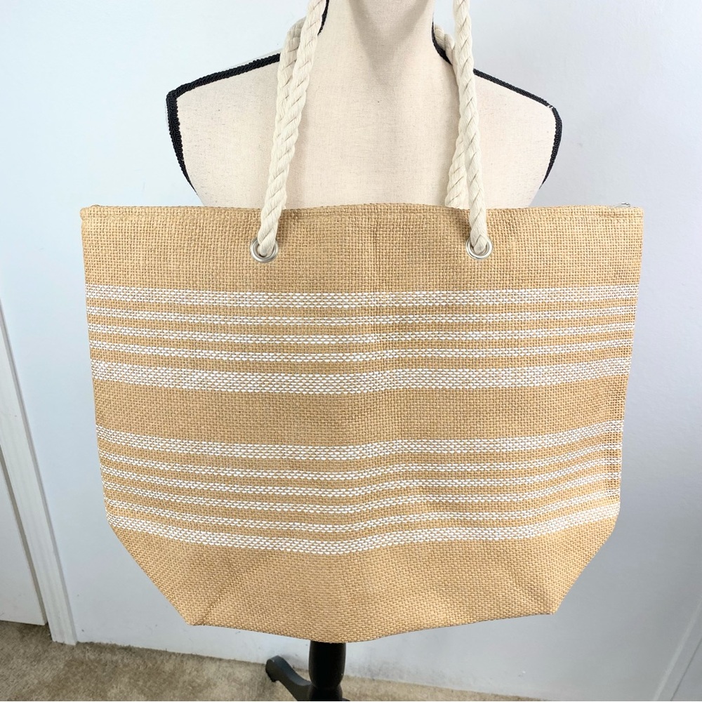 NWOT West Loop Raffia Woven Large Beach Tote Bag